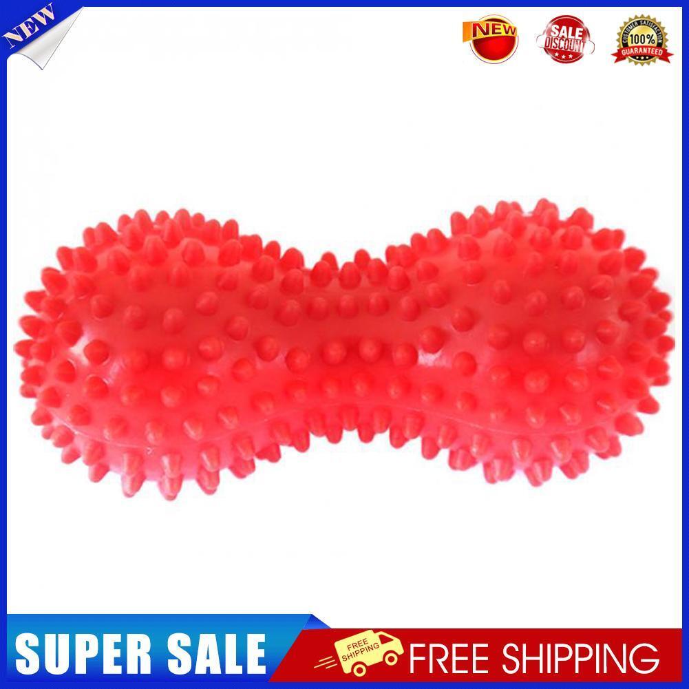 Peanut Shape Massage Fitness Ball Stress Relax Body Spiky Massager (Red)