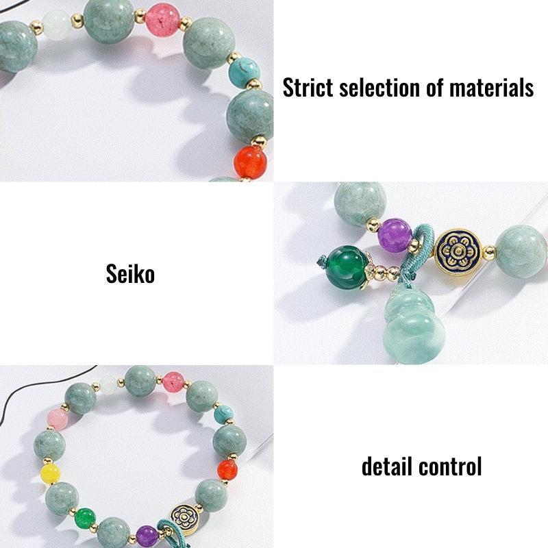 Ladies Female Green Hanging Gourd Lucky Charm Jewelry Accessories Jade Bracelet