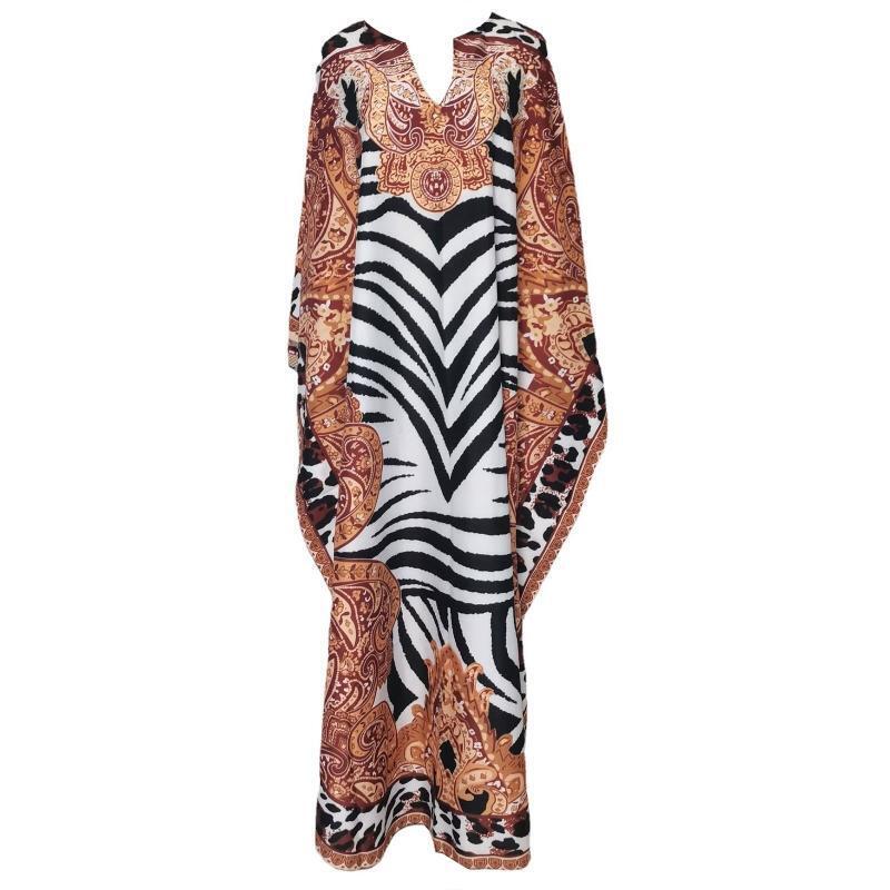 Women Loose Robe Bikinis Cover Ups Ethnic Print Swimwear Cover Ups Holiday Dress