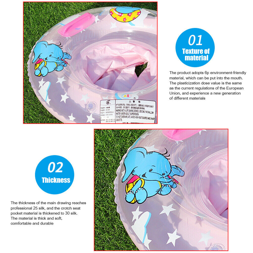 Baby Inflatable Swimming Rings Seat Kids Infant Floating Swim Circle (Pink)