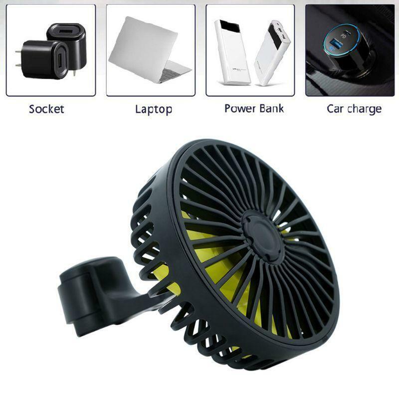 Car Back Rear Seat Headrest 3 Speed USB Fan Air Cooling Fan for SUV Truck Auto