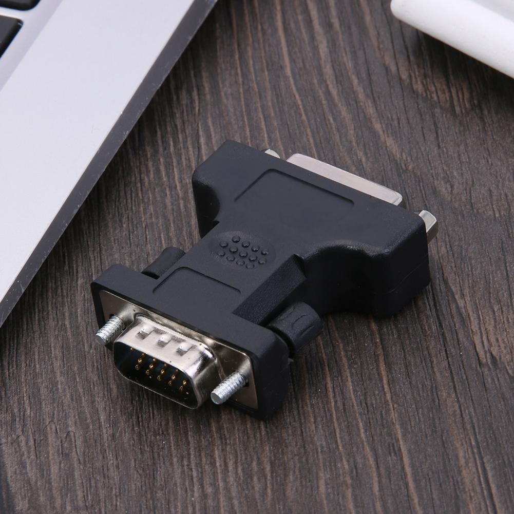 24+5Pin DVI Female to 15Pin VGA Male Cable Extender Adapter Connector