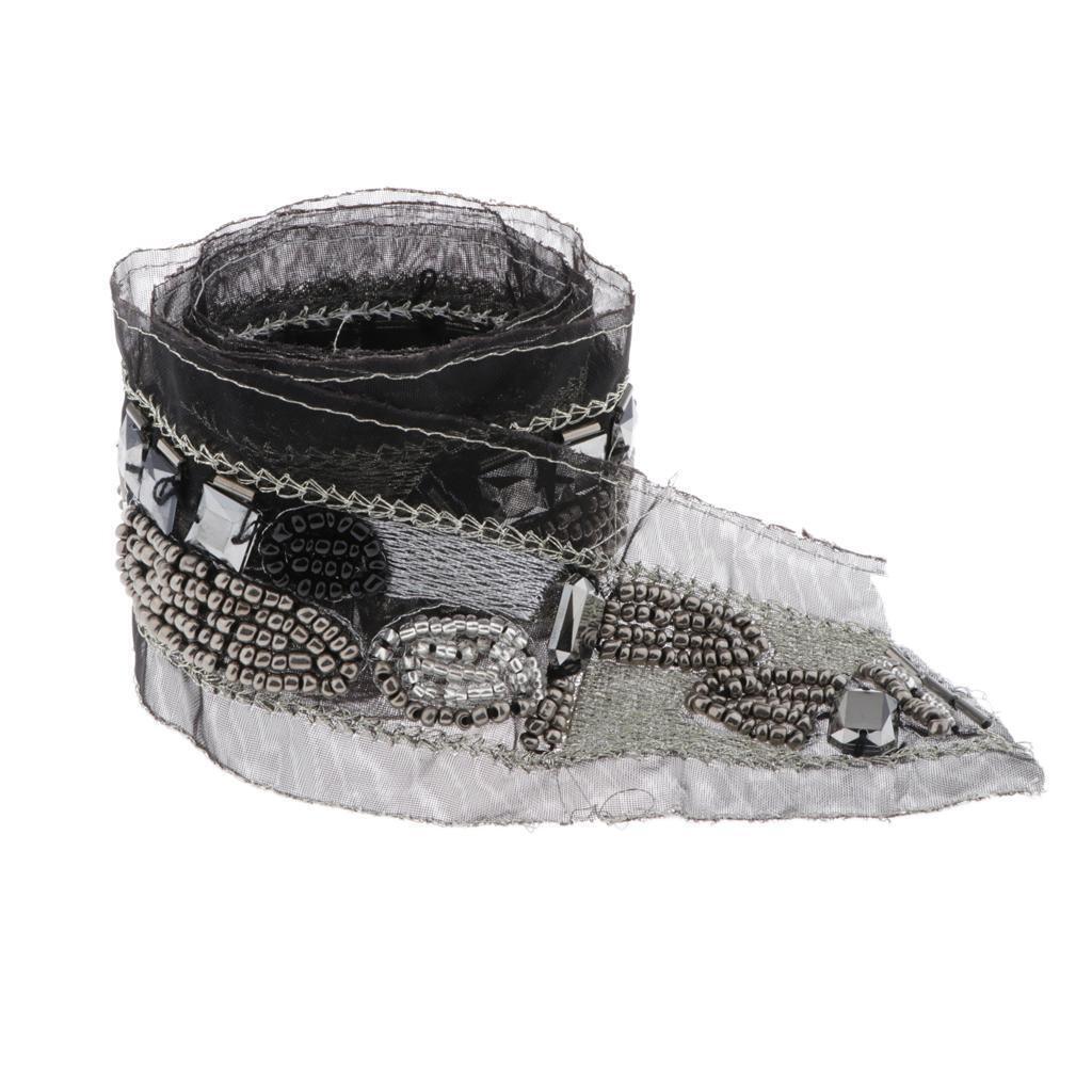 Lace  Ribbon Tulle Fabric Rhinestone Lace Belt for  Dress