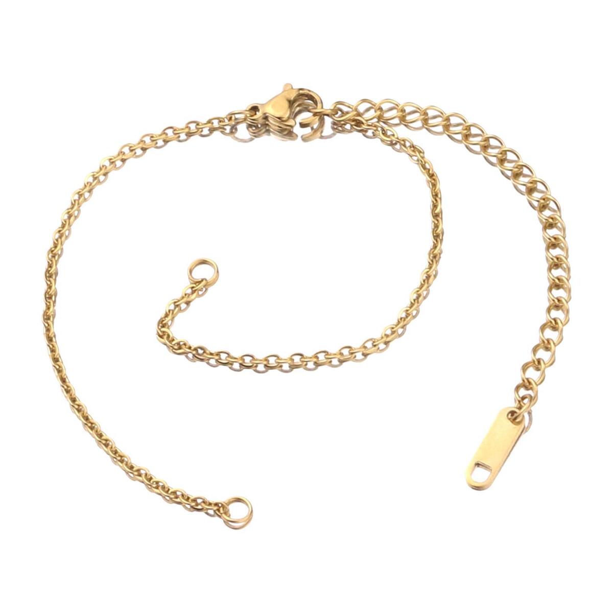 2 Pieces Necklace Extension Tail Chain with Lobster Clasps Bracelet Rose