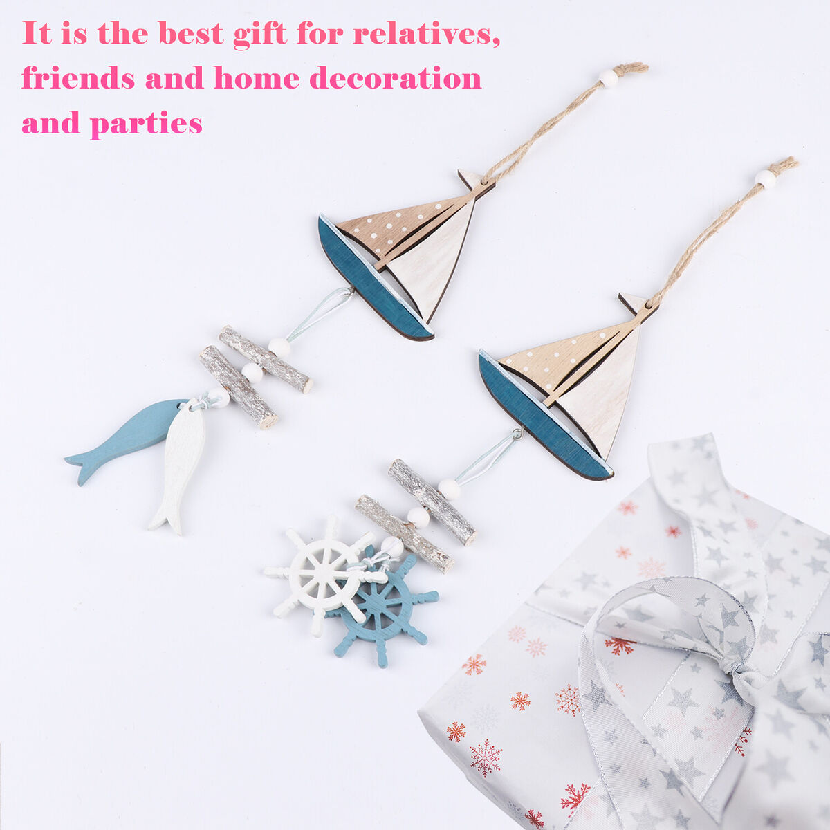 Party Supplies Wooden pendant Crafts Decorative Hanging Ornaments Ocean style