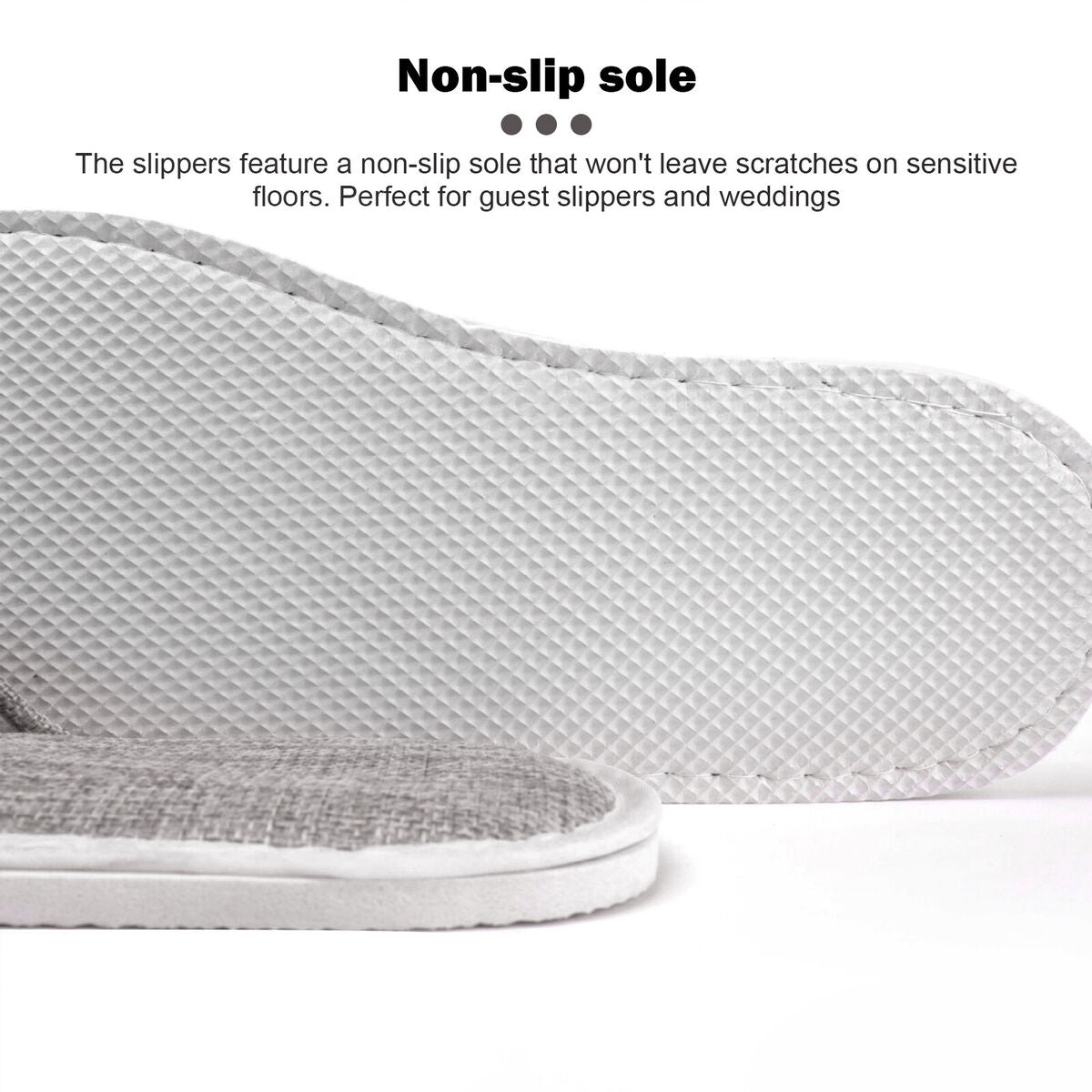 SPA Slippers - Non-slip Closed Toe Slippers for Home Hotel Guest (Grey)