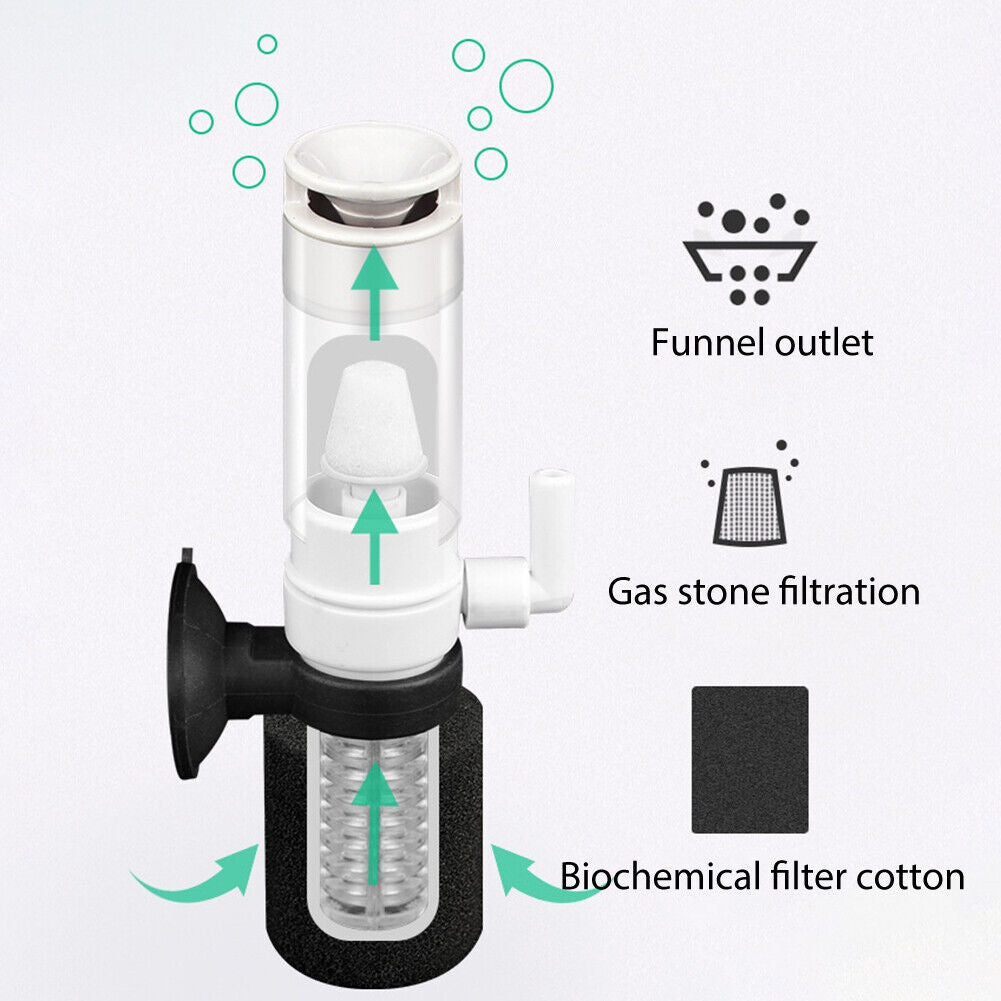 3 in1 Aquarium Sponge Filter Fish Tank Water Oxygen Silent Pump Supplies