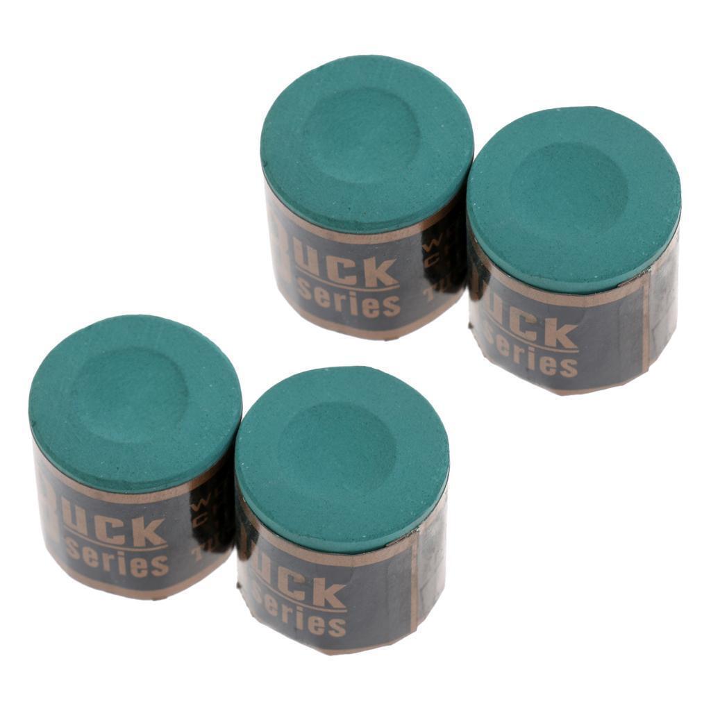 Snooker Pool Cue Tip Chalk Billiard Accessories   Include 4 Pieces Green