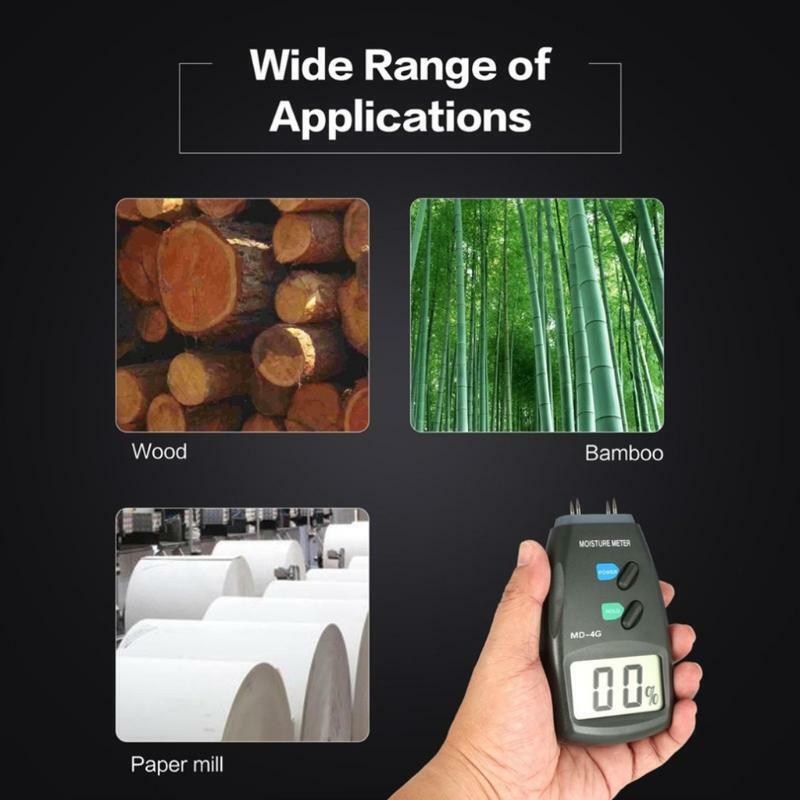 Accurate Wood Moisture Meter 4 Pins Timber Moisture Detector Humidity Tester