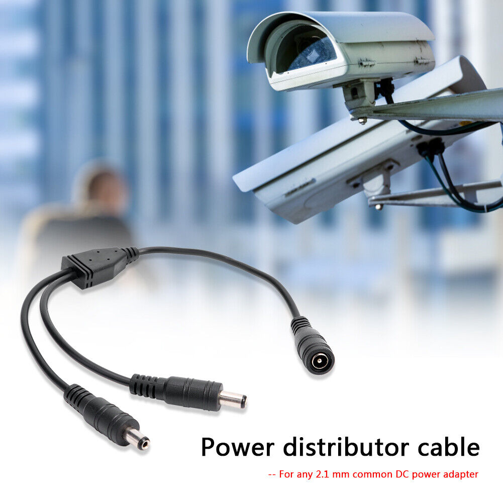 2.1x5.5mm 1 Female to 2 Male DC Power Splitter Plug Cable for CCTV Camera