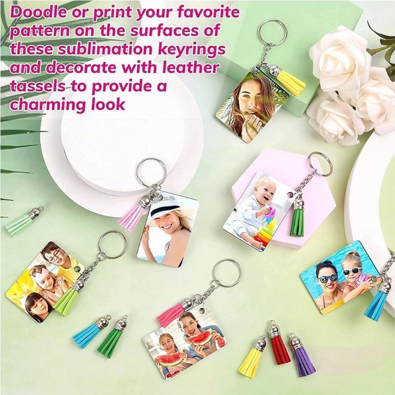 80Pcs Sublimation Blank Products Batch Heat Press Transfer Double-sided Keychain