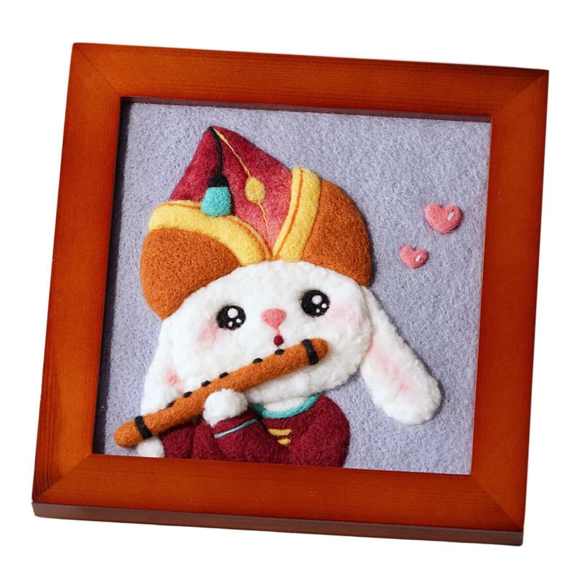 2pcs Wool Needle Felting Kits, Painting Picture Ornament Gift for Starter