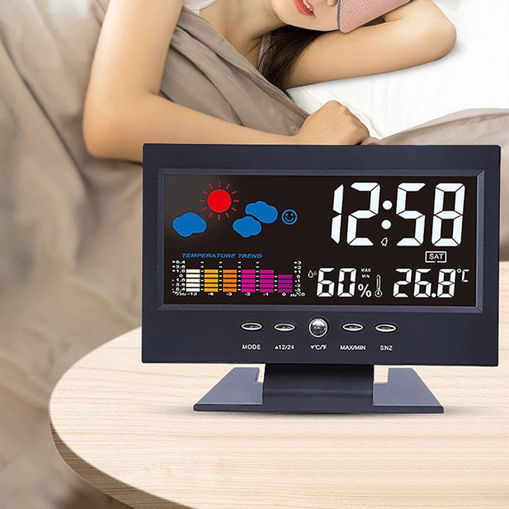 Humidity Weather Station Thermometer Alarm Clock Snooze Alarm Clock Calendar