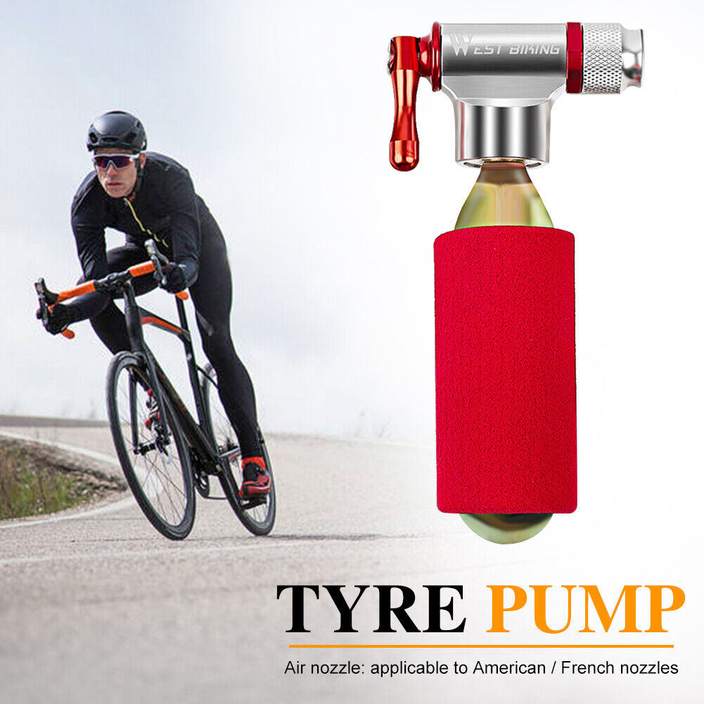 WEST BIKING Mini Bicycle Pump Aluminum MTB Bike CO2 Inflator for Basketball
