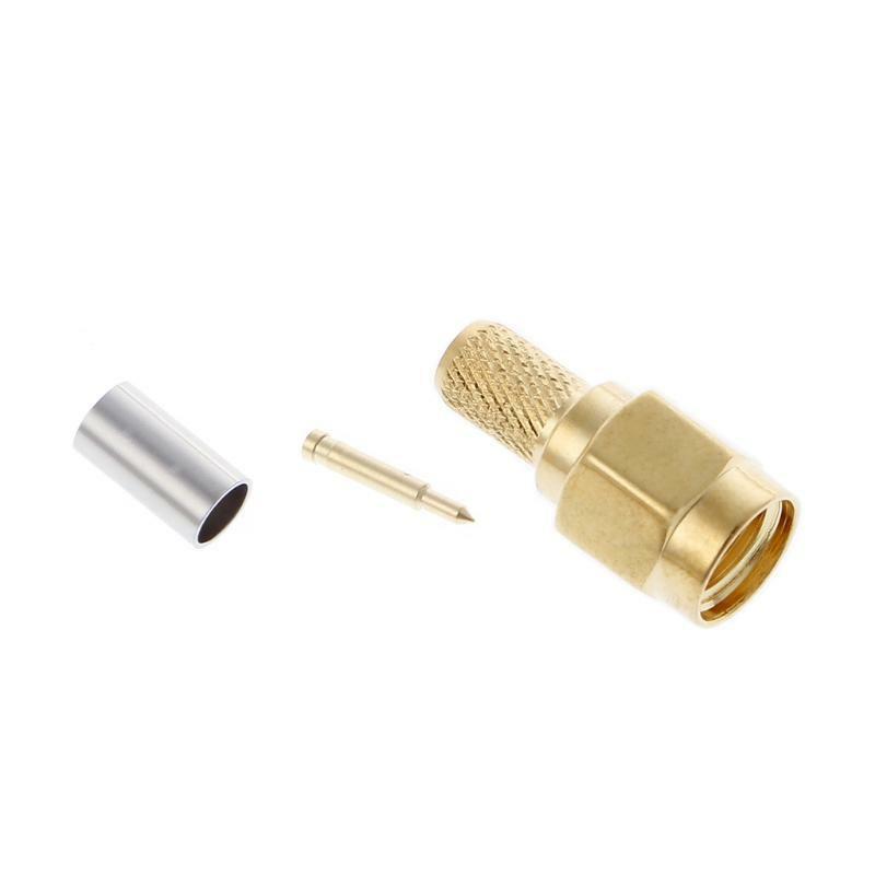 5 Pcs SMA Male Plug RF Coaxial Connector Crimp For RG58 RG142 RG400 LMR195 RG223