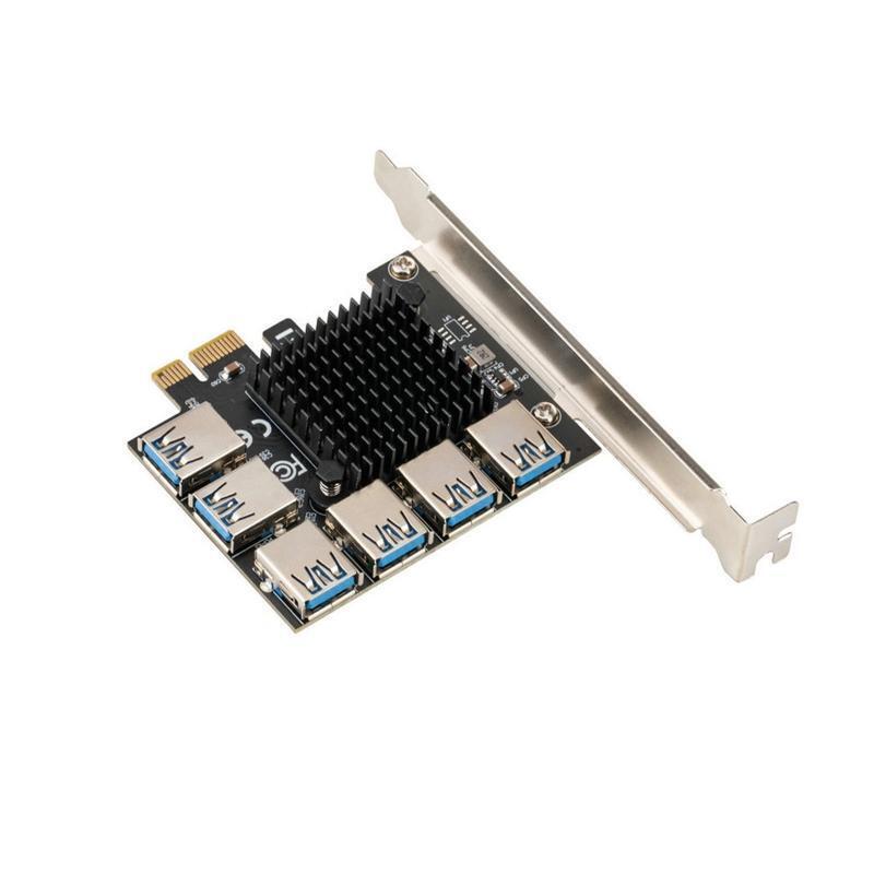 PCI-E PCI-Express 1X to 16X Adapter Card 1 to 6 USB 3.0 Multiplier for BTC Miner