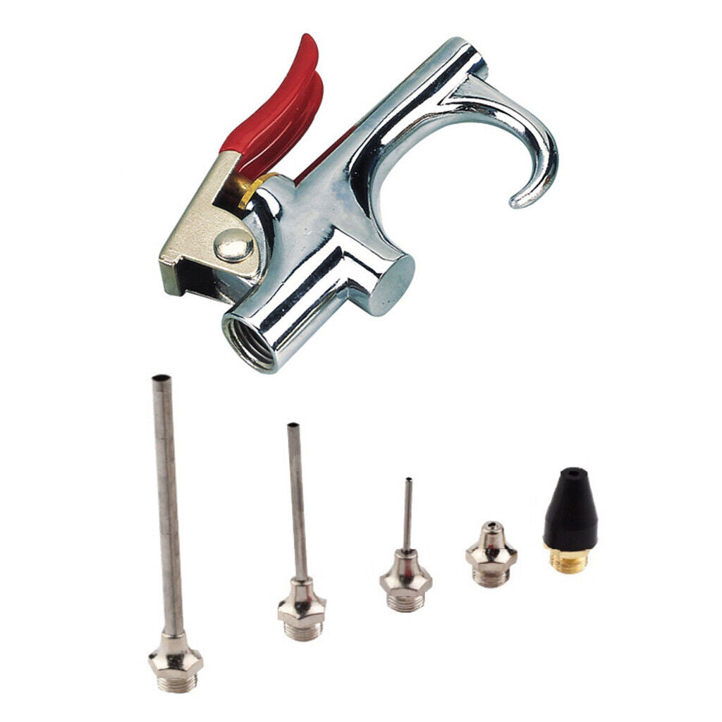 6Piece Air Blow Gun Kit Air Compressor Nozzle Tip Inflation Blower Air UpTip
