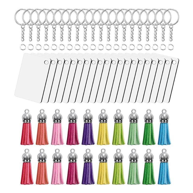 80Pcs Sublimation Blank Products Batch Heat Press Transfer Double-sided Keychain