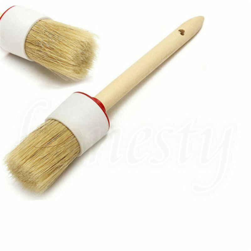 1PC Wooden Handle Round Oil Watercolor Wax Paint Bristle Chalk Painting Brush
