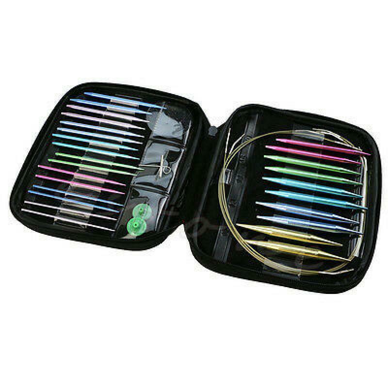 13 pairs Aluminum Interchangeable Knitting Needle Ring Set Woven Tools 2.75-10mm