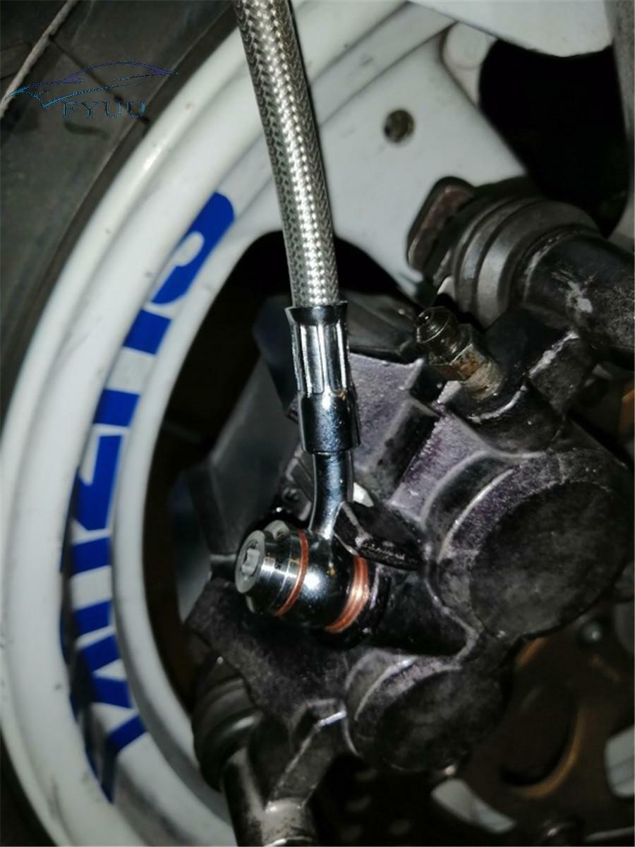 1pc 17.72" Motorcycle Brake Oil Hose Line Pipe Hydraulic Stainless Steel Braided