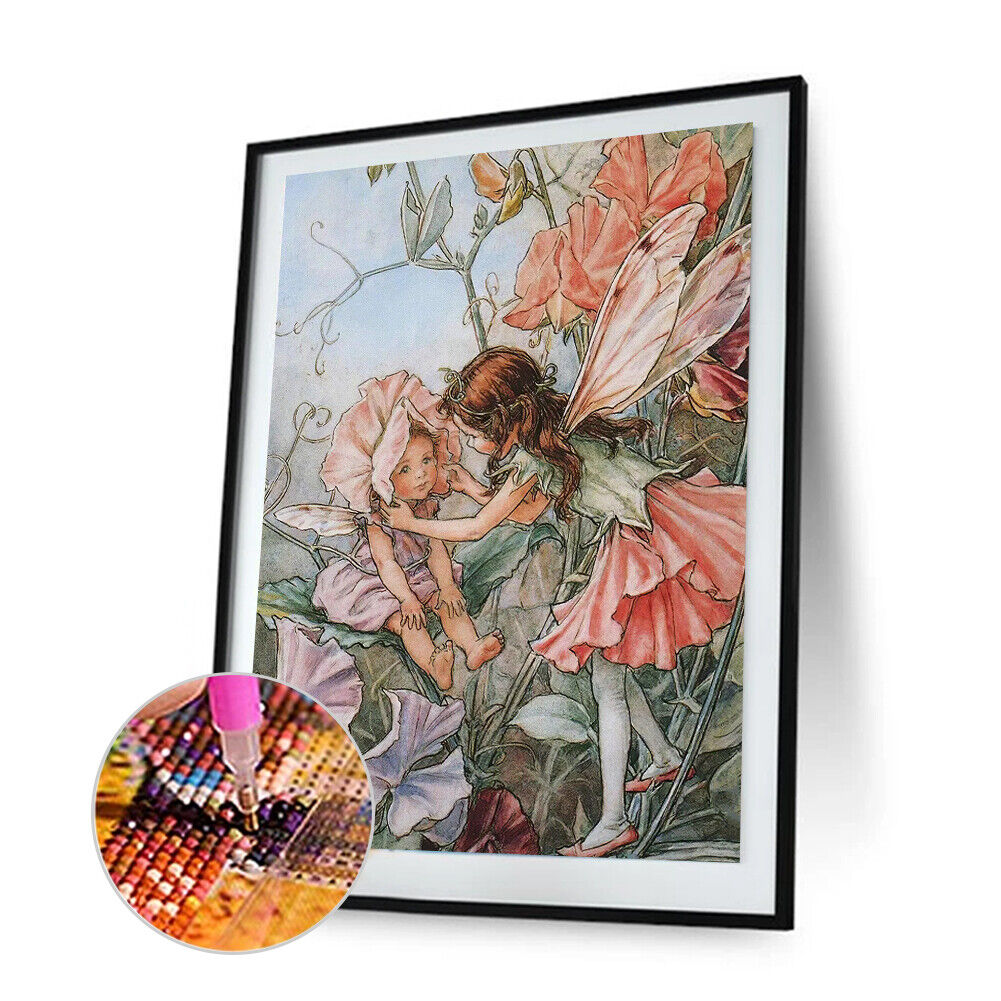 Home Decor Art 5D DIY Round Diamond Painting Fairies Mural Wall Pictures