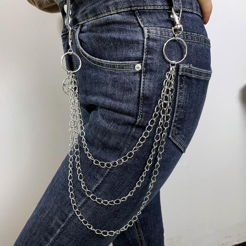 Five-pointed Star Pendant Pant Chain Women Multi Layer Street Metal Key Chain