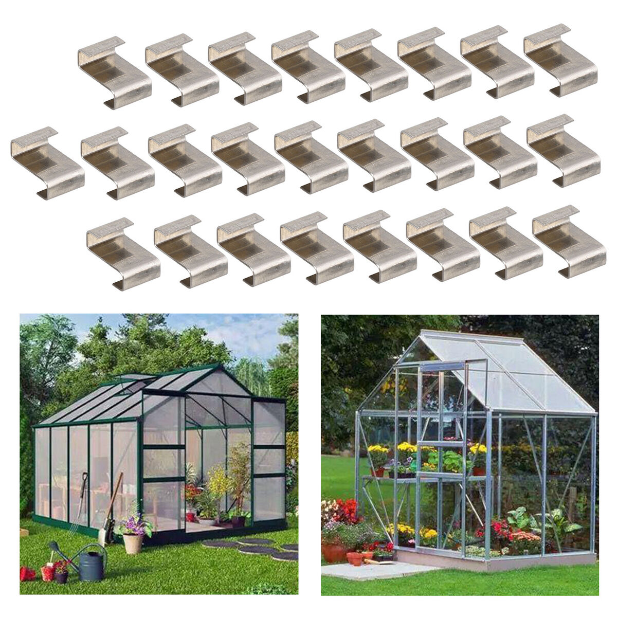 25  Greenhouse  Panel  Fixing Glazing Overlap  Clamps