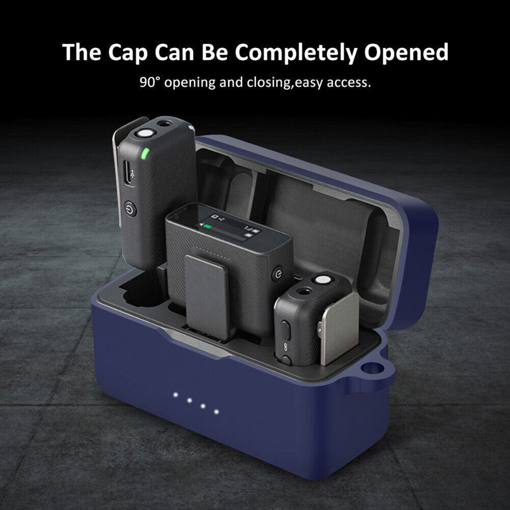 Wireless Microphone Charging Compartment Box for DJI Action 2/OM 5 (Blue)