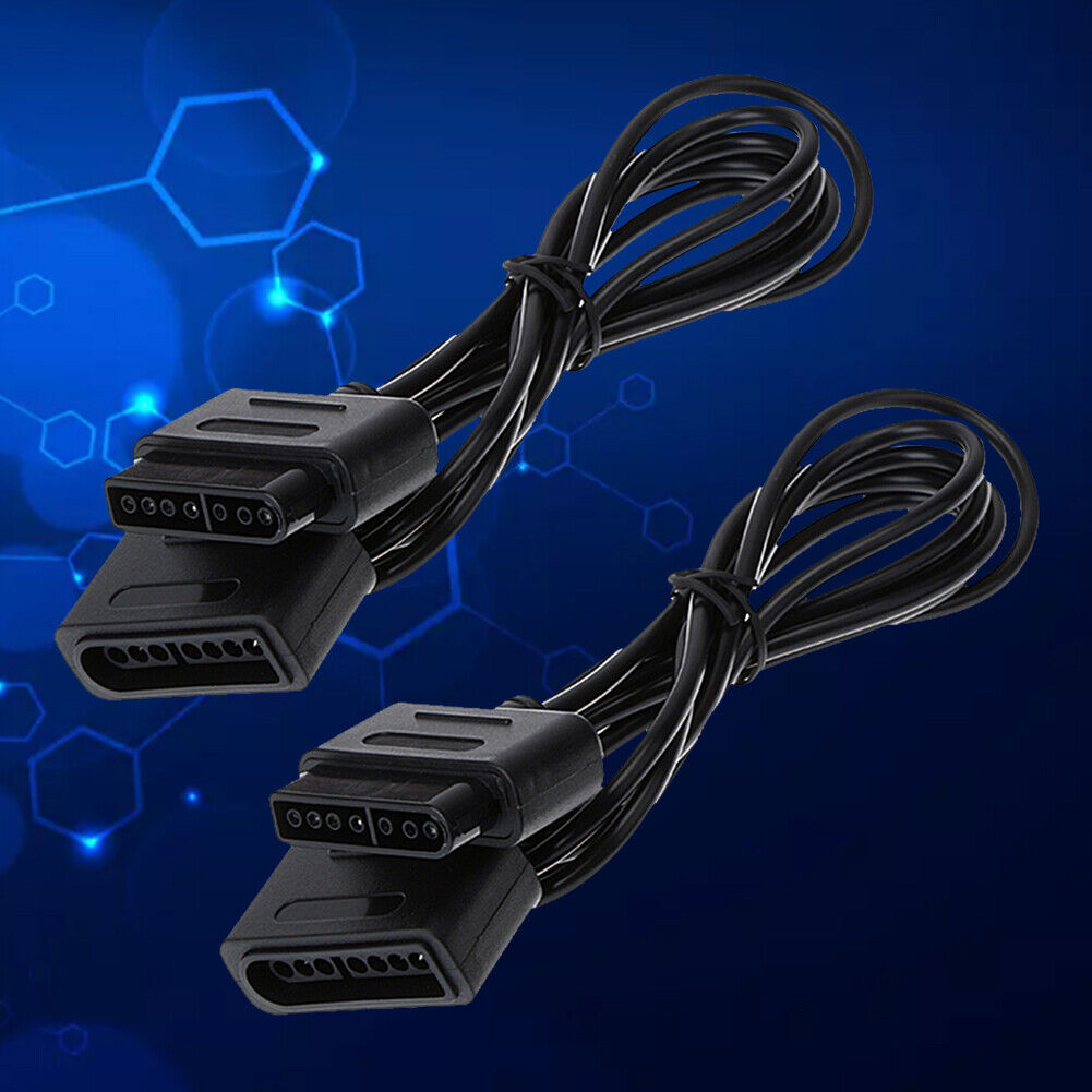 1.8m Game Extension Cable Data Cord for Nintendo SNES Controller (2pcs)