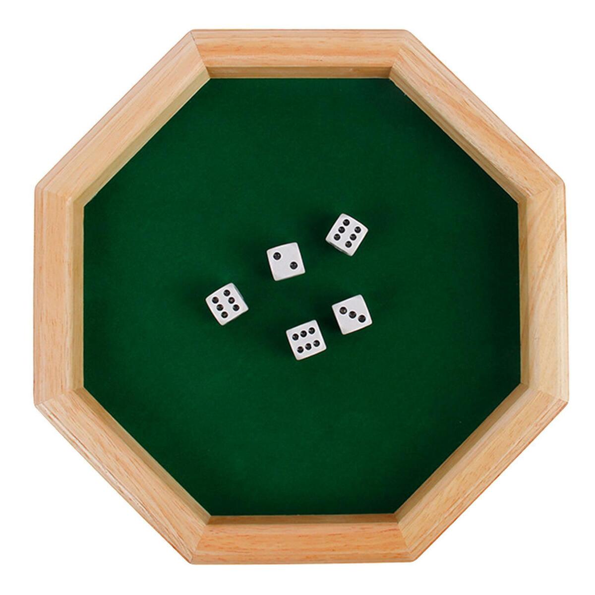 Heavy Duty 12 Inch Octagonal Wooden  Tray with Felt  Rolling Surface