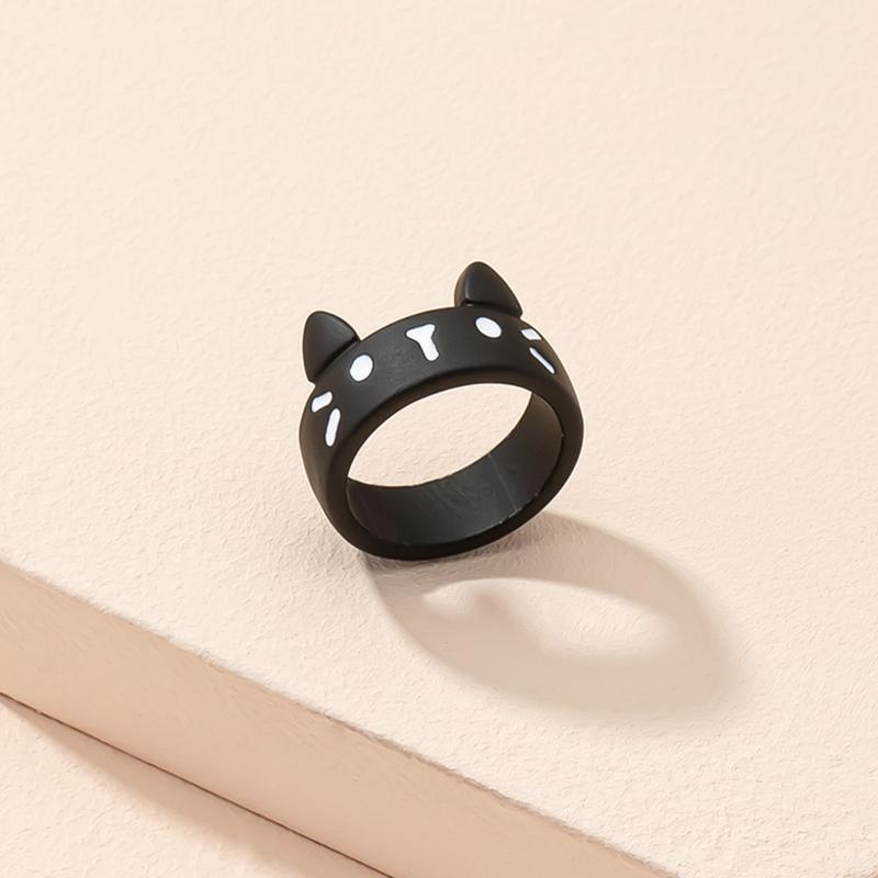 Exquisite Black Cat Ring Female Wedding Jewelry for Women Lovely Girl Gifts