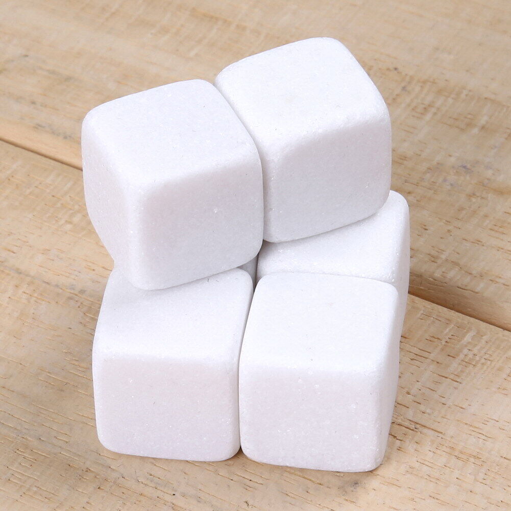 6pcs Natural Whiskey Stones Sipping Ice Cube Bar Wine Cooler Rock White