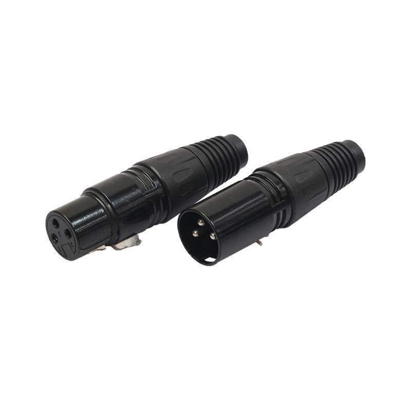 1 Pair XLR 3 Pin Male Plug + Female Jack Microphone MIC Audio Connector Adapter