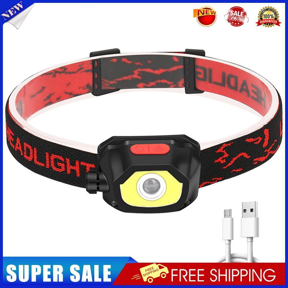 Powerful LED Headlamp USB COB Waterproof Outdoor Sensor Work Light Torch
