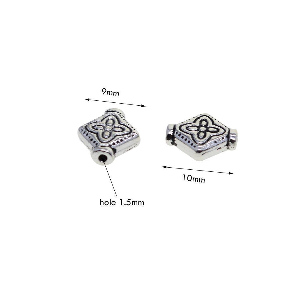 100Pcs Metal Flower Craved Beads Loose for DIY Jewelry Necklace Crafts