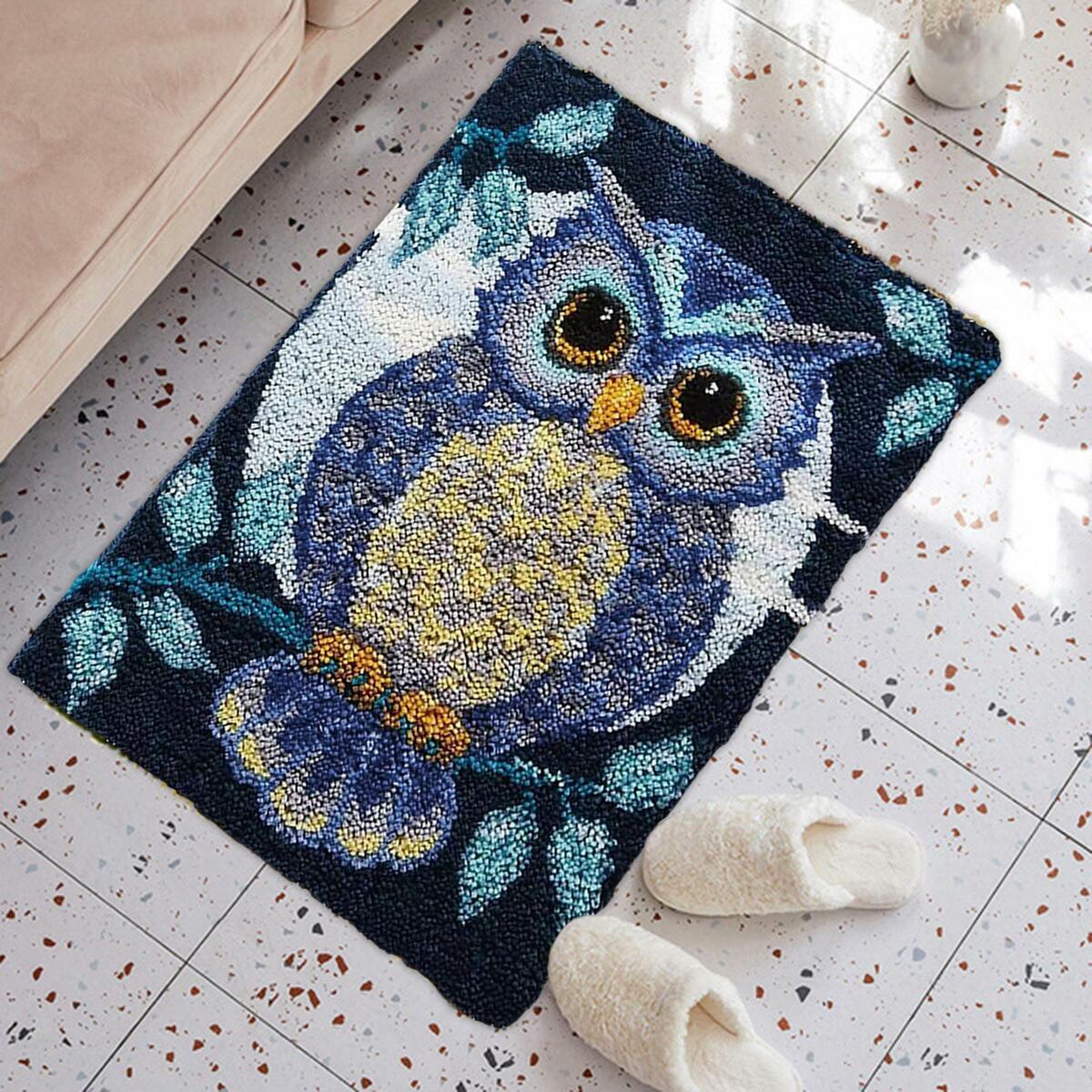 Owl  Rug Kit 20x14inch Handmade Crochet Carpet Carpet Making Kit