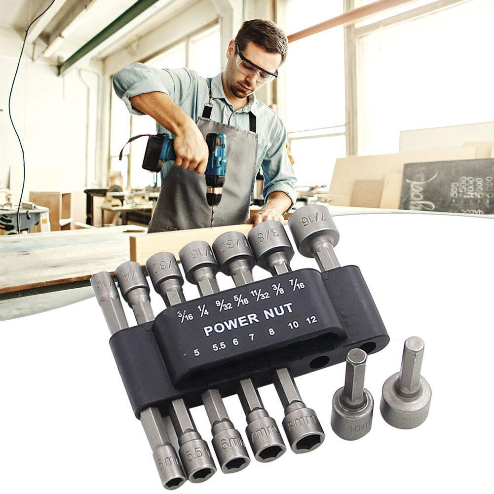 14pcs Strong Sleeve Wrench Hexagonal Handle Screw Sleeve Pneumatic Bits