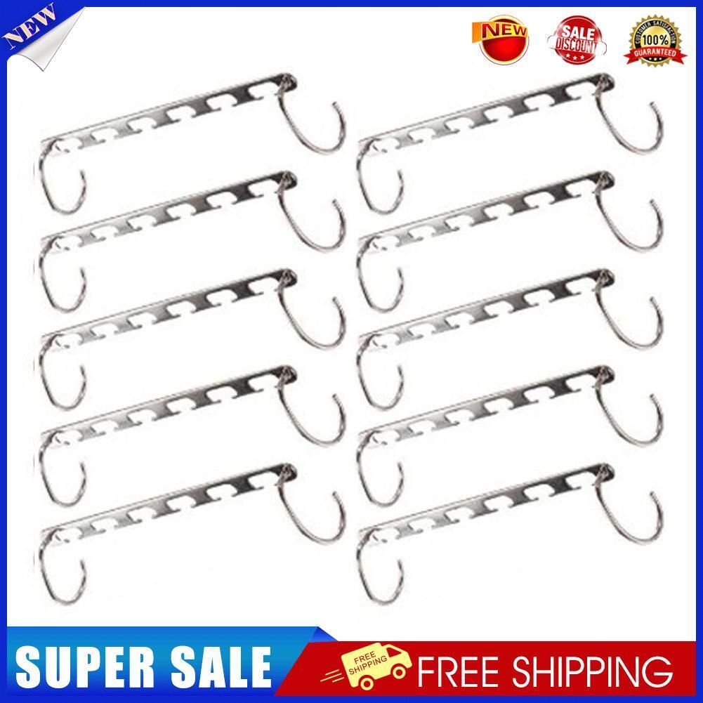 Metal Clothes Wardrobe Hanger Clothing Shelves Storage Organizer (10pcs)