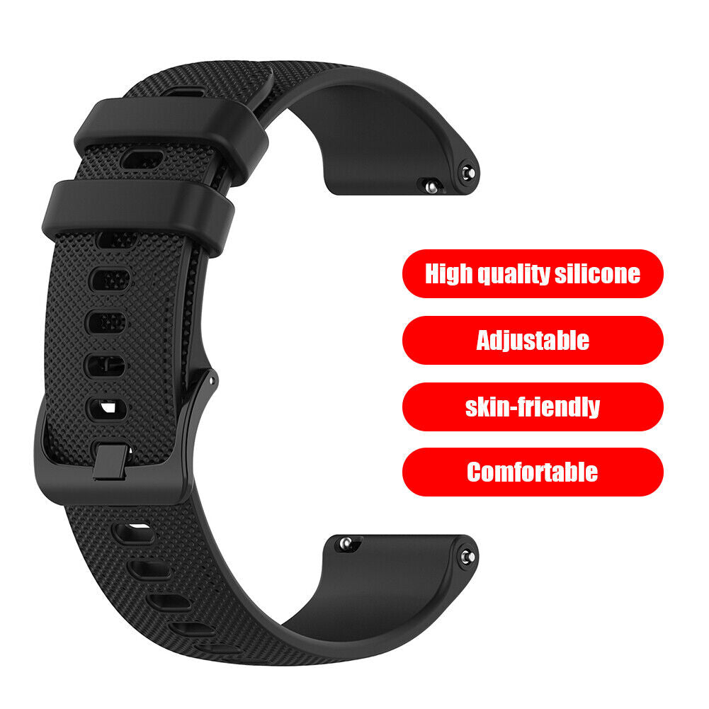 20mm Silicone Replacement Watch Band Wrist Strap for Polar Ignite (Black)