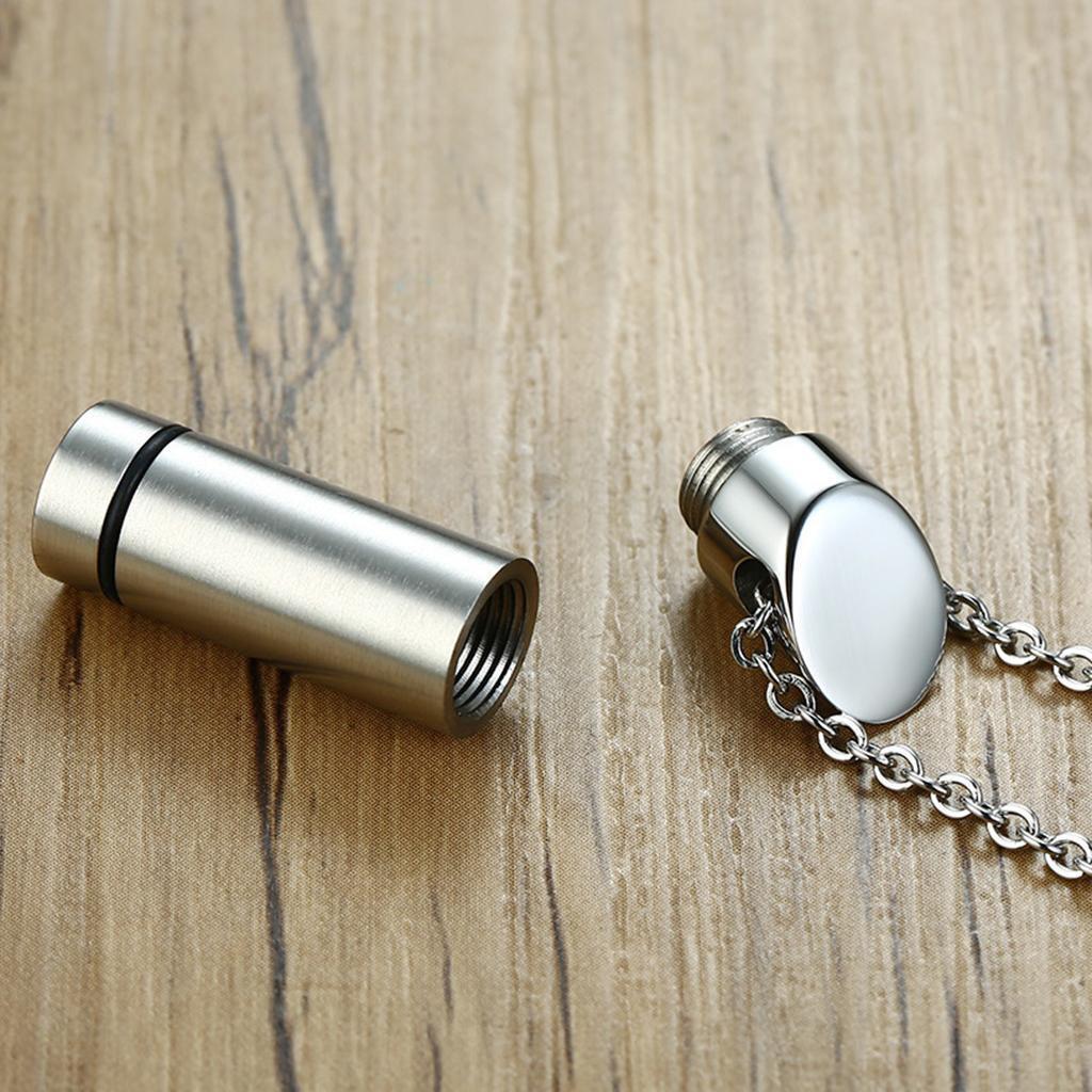 Mini Bottle Stainless Steel Pendant Memorial Ash Keepsake Cremation Necklace