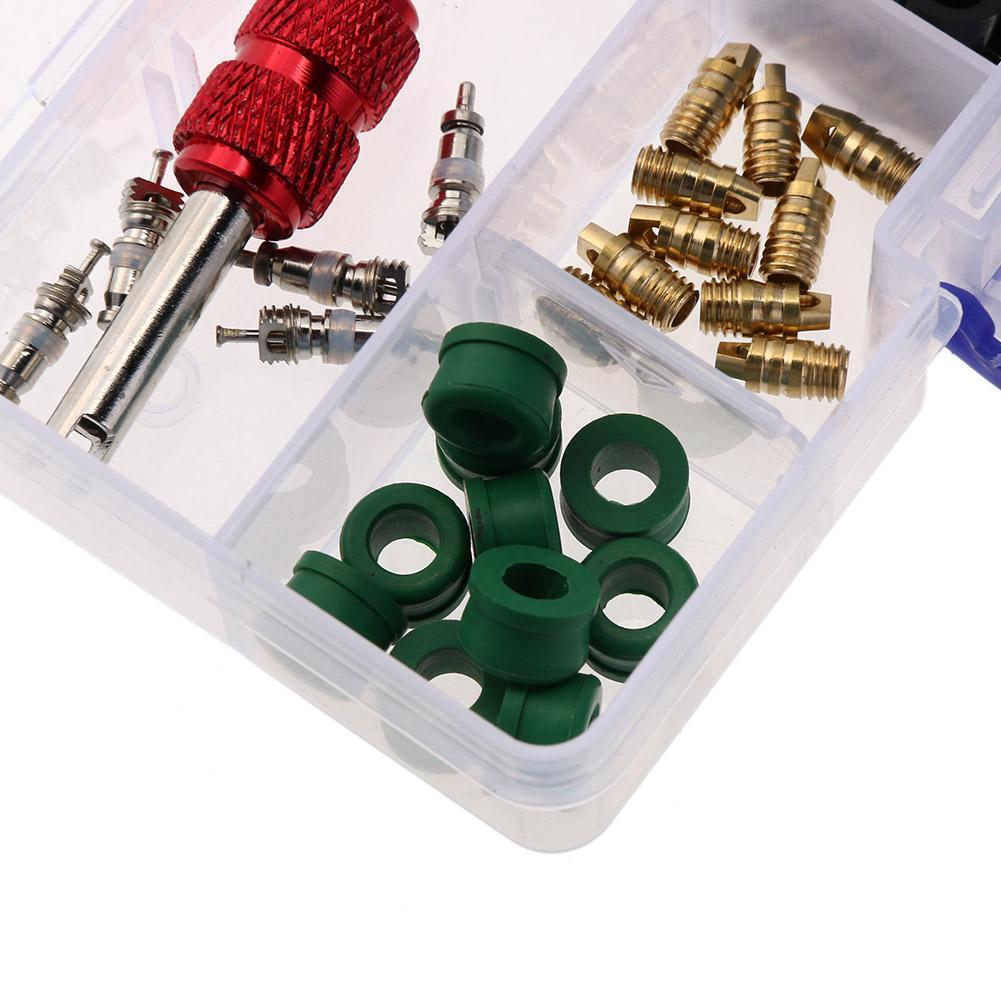 71pcs/set A/C Rubber Gasket+ AC Valve Core+ Remover Tool Assortment Kit