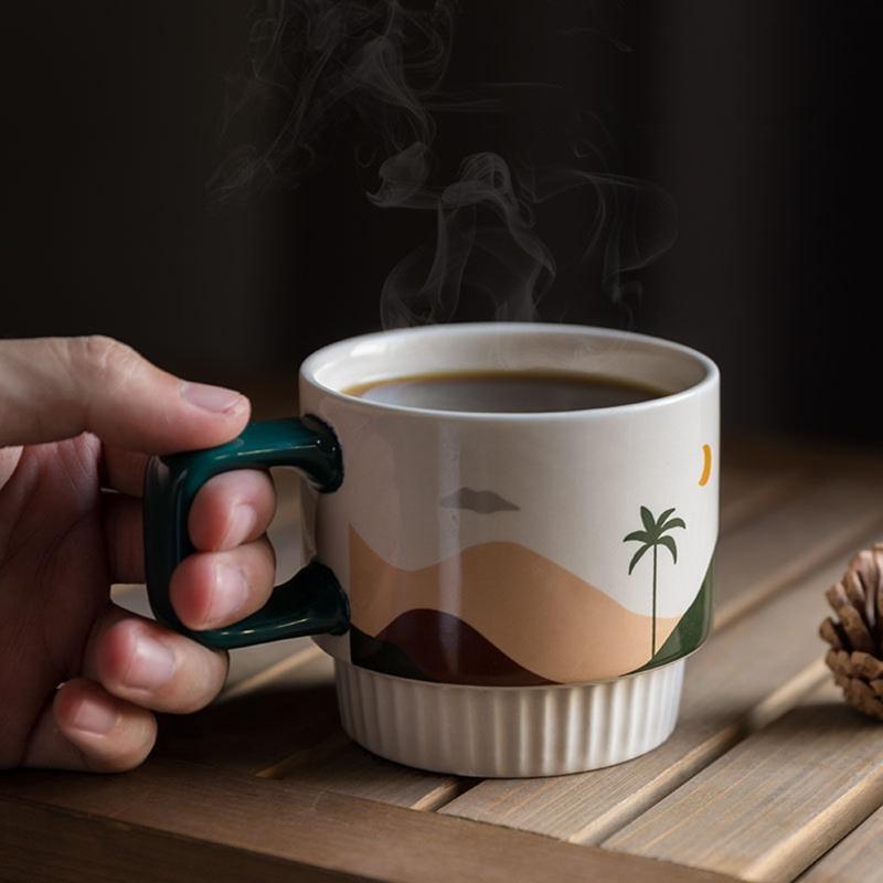 Creative Coffee Mugs Handle Water Milk Cups Japanese Ceramic Tea Cup Tumblers