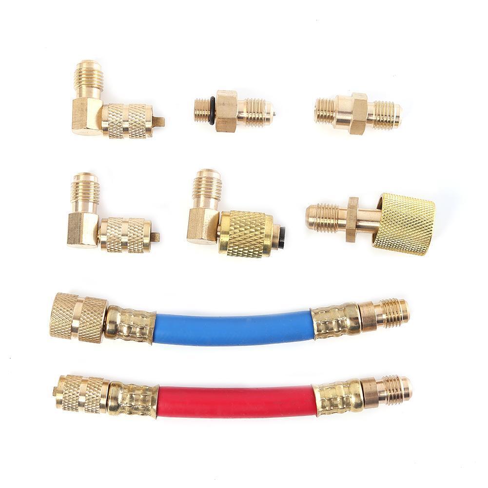 Car A/C Air Conditioning Refrigeration Connector Adapter Hoses R134A R12
