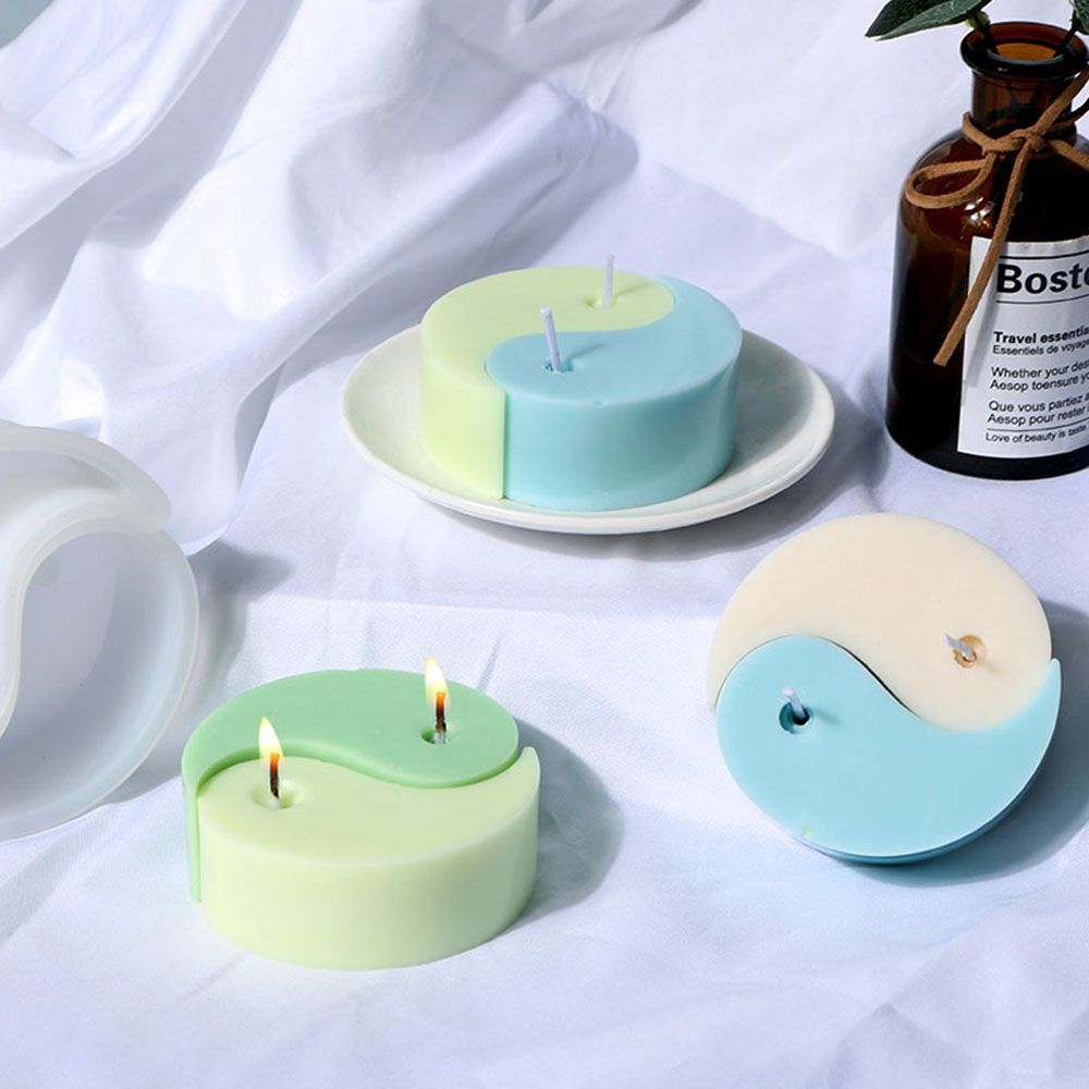 Decor Tai Chi Yin Yang Candle Mold Soap Wax Aromatherapy Silicone Candle Mould