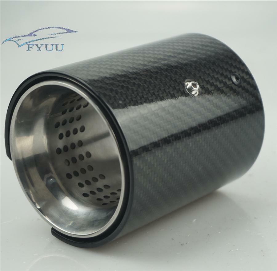1 Pair Glossy 100% Real Carbon Fiber Exhaust Tip Exhaust Pipe For BMW M5 F90