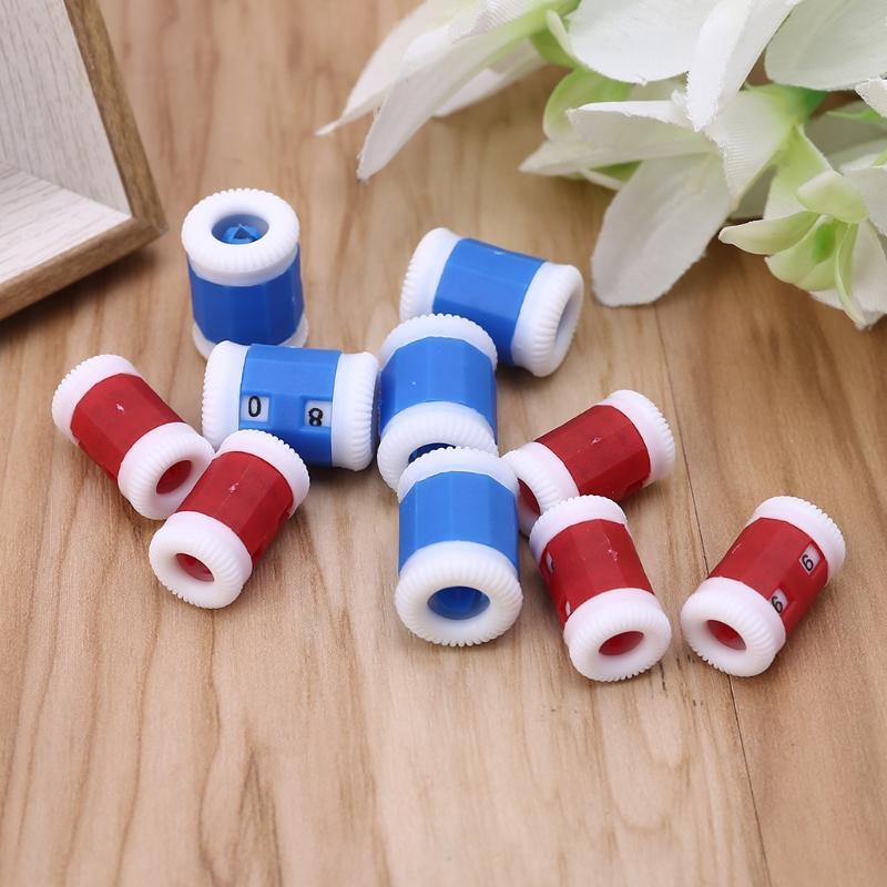 10pcs Plastic Mini Crochet Knitting Needle Row Counter Round Stitch Tally Marker