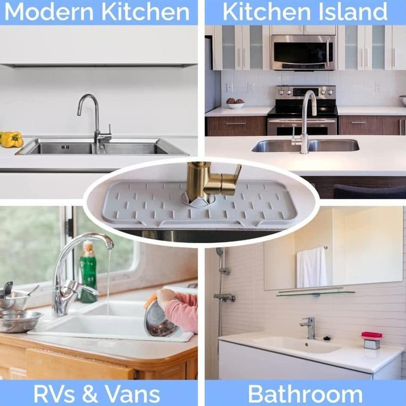 Faucet Absorbent Mat Silicone Faucet Absorbent Mat Countertop Dish Drying Mat