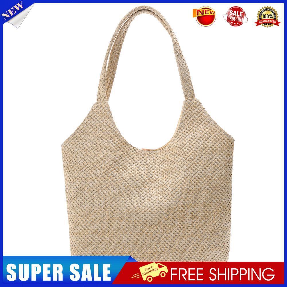 Fashion Women Straw Weave Shoulder Underarm Bag Beach Large Capacity Tote
