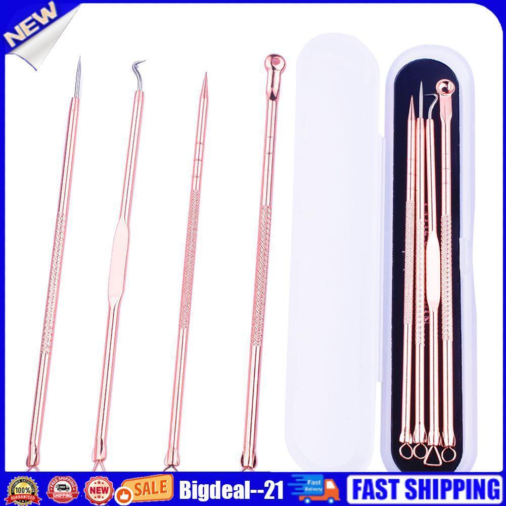 4pcs/set Pimple Blemish Comedone Acne Extractor Remover Needles Beauty Tool